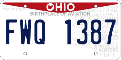 OH license plate FWQ1387