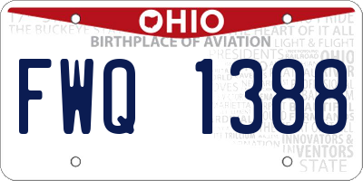 OH license plate FWQ1388