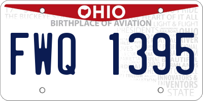 OH license plate FWQ1395