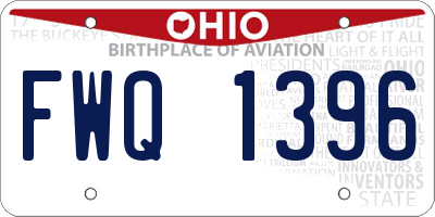 OH license plate FWQ1396