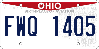 OH license plate FWQ1405