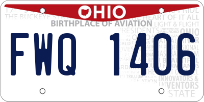 OH license plate FWQ1406