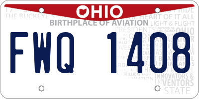 OH license plate FWQ1408
