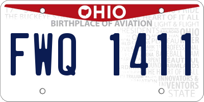 OH license plate FWQ1411