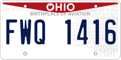 OH license plate FWQ1416