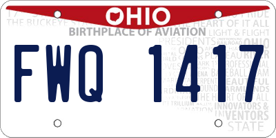 OH license plate FWQ1417