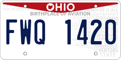 OH license plate FWQ1420