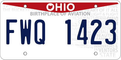 OH license plate FWQ1423