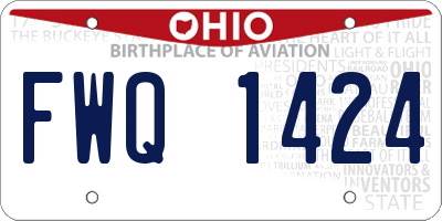 OH license plate FWQ1424