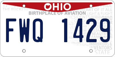 OH license plate FWQ1429