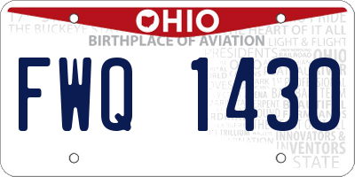 OH license plate FWQ1430