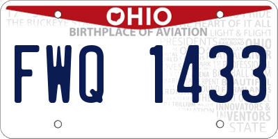 OH license plate FWQ1433