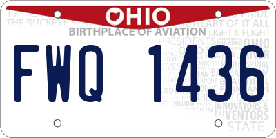 OH license plate FWQ1436