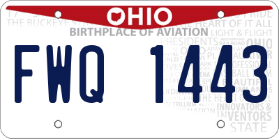 OH license plate FWQ1443