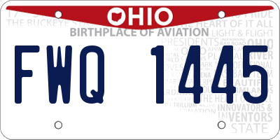 OH license plate FWQ1445
