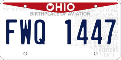 OH license plate FWQ1447