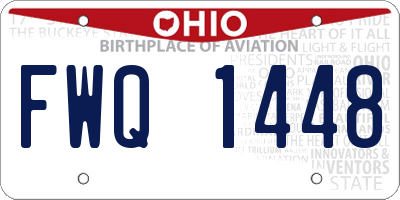 OH license plate FWQ1448