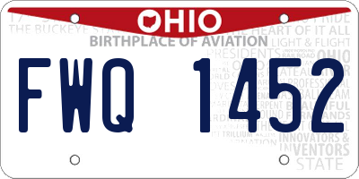 OH license plate FWQ1452