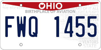 OH license plate FWQ1455
