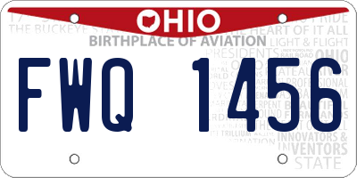 OH license plate FWQ1456