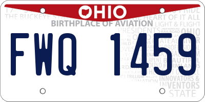 OH license plate FWQ1459