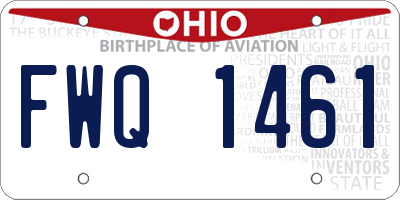 OH license plate FWQ1461