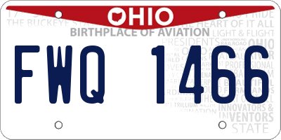 OH license plate FWQ1466
