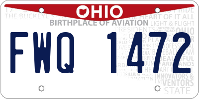OH license plate FWQ1472