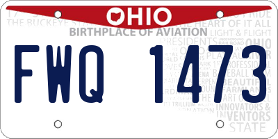 OH license plate FWQ1473