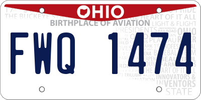 OH license plate FWQ1474