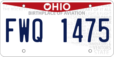 OH license plate FWQ1475