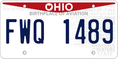 OH license plate FWQ1489