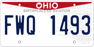 OH license plate FWQ1493