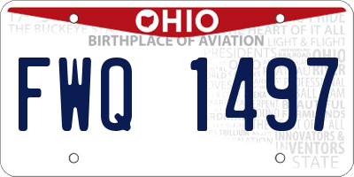 OH license plate FWQ1497