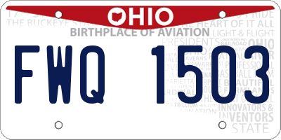 OH license plate FWQ1503