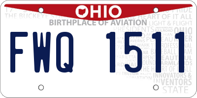 OH license plate FWQ1511