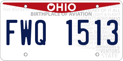 OH license plate FWQ1513