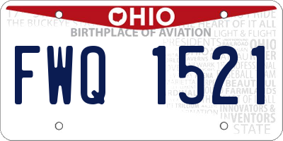 OH license plate FWQ1521