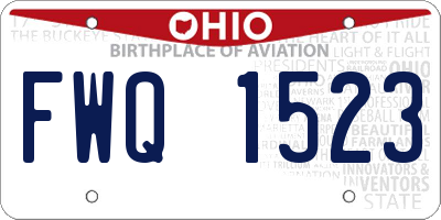 OH license plate FWQ1523