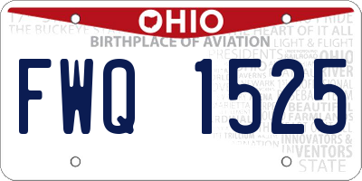 OH license plate FWQ1525