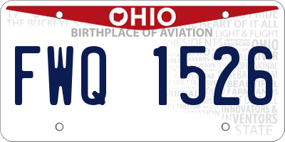 OH license plate FWQ1526