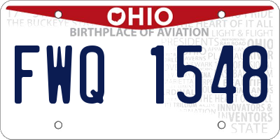 OH license plate FWQ1548