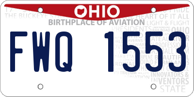 OH license plate FWQ1553