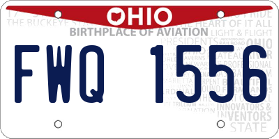 OH license plate FWQ1556