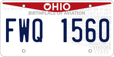 OH license plate FWQ1560