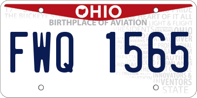 OH license plate FWQ1565
