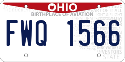OH license plate FWQ1566