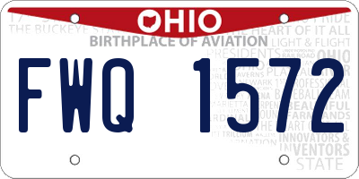 OH license plate FWQ1572