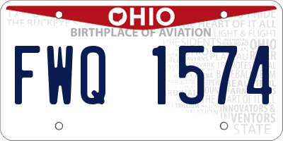OH license plate FWQ1574