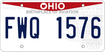 OH license plate FWQ1576